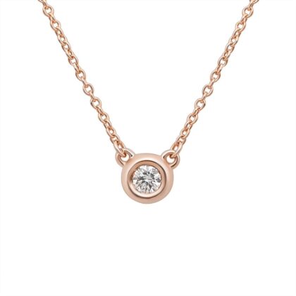 Distance round diamond pendant